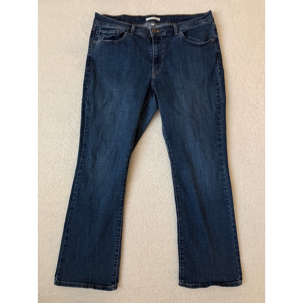 Levis Classic Boot Jeans Womens 16 Blue Medium Wash Mid Rise Stretch Denim